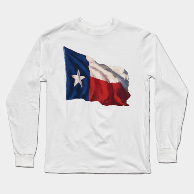 Texas Flag Long Sleeve T-Shirt by Moulezitouna